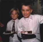 Nate and Ian with cake